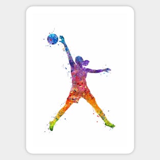 Girl Basketball Player Air Jordan Pose Watercolor Sport Gift Sticker